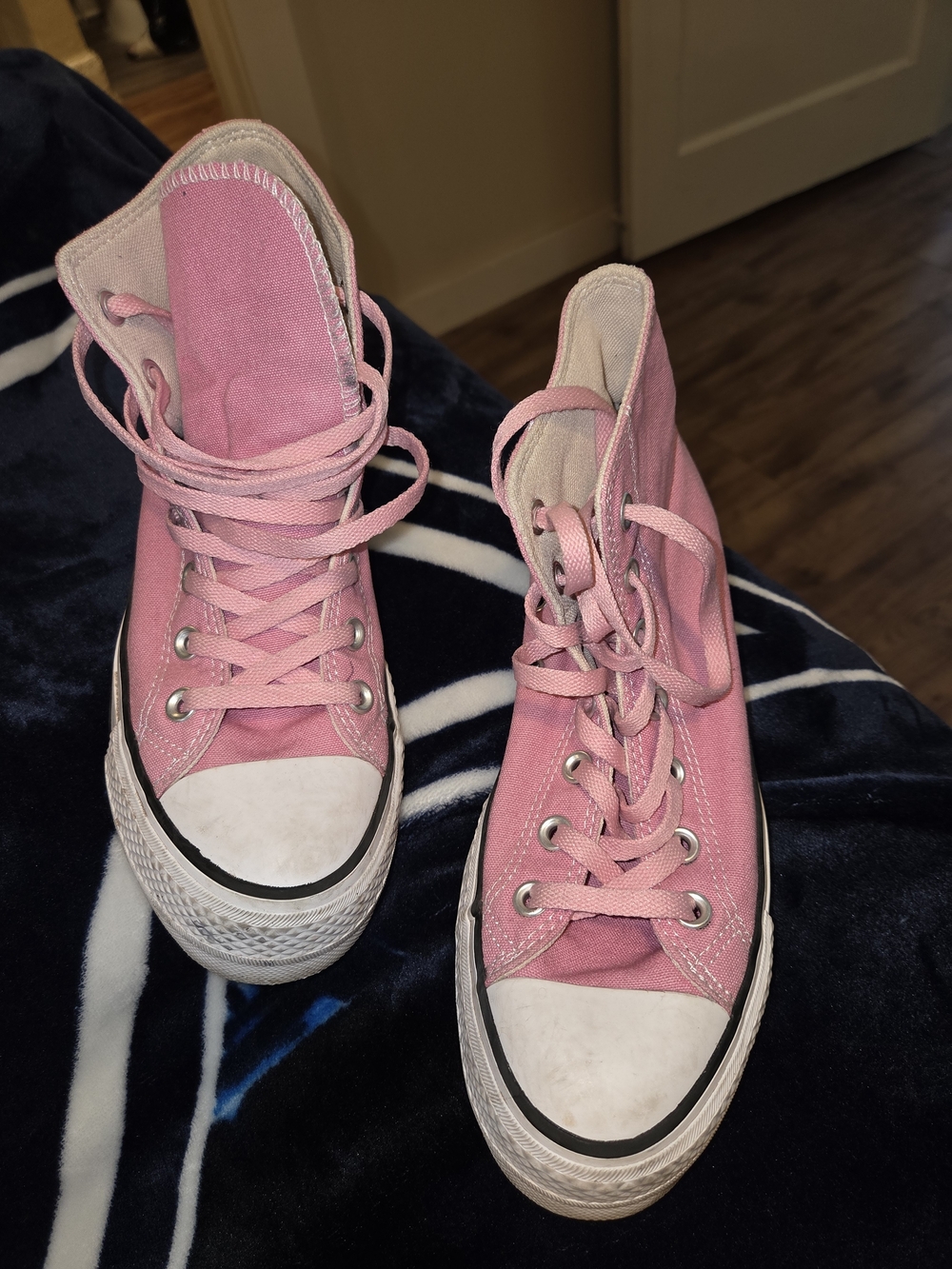 Women’s Pink High-Top Canvas Sneakers